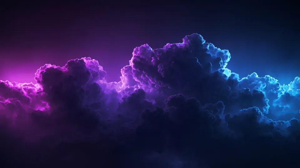 dark space clouds with blue and violet lighting